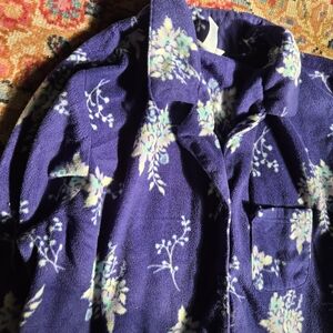 Soft and cozy purple floral fleece pajama set Medium